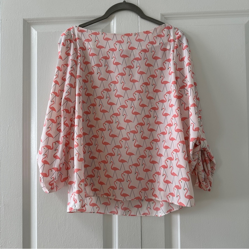 Alice + Olivia Flamingo Print Women's Top Sample Size